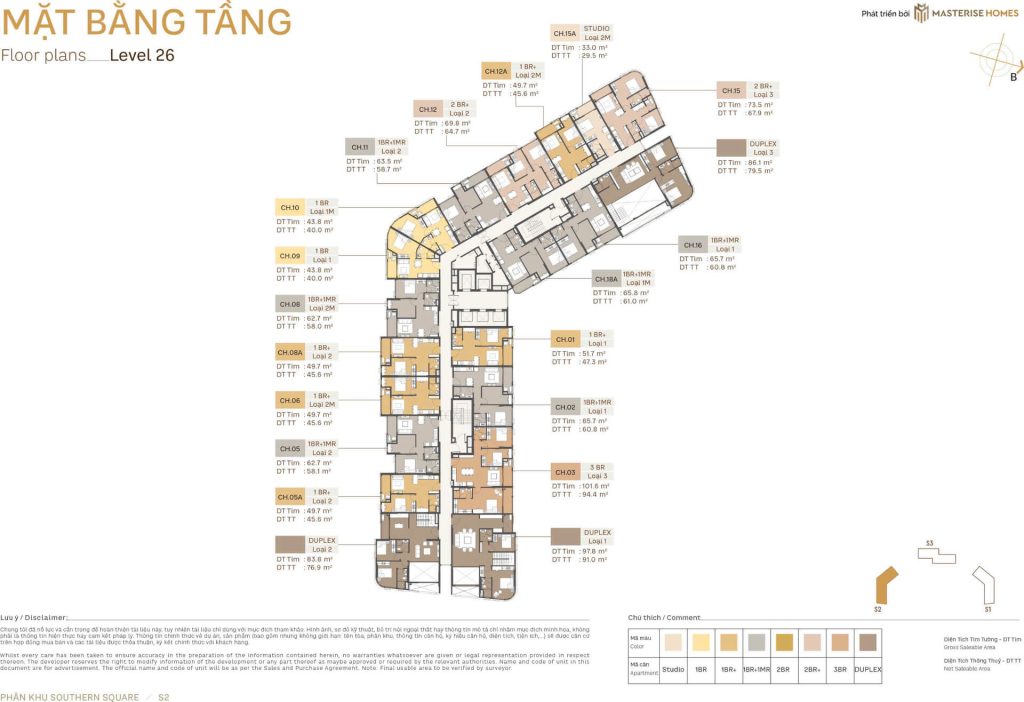 S2 Tầng 26 Southern Square Lumiere Orient Pearl