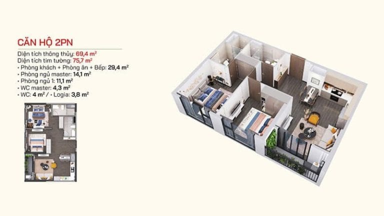 Thiết kế căn hộ 2PN
