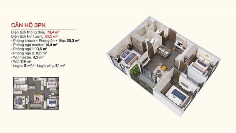 Thiết kế căn hộ 3PN
