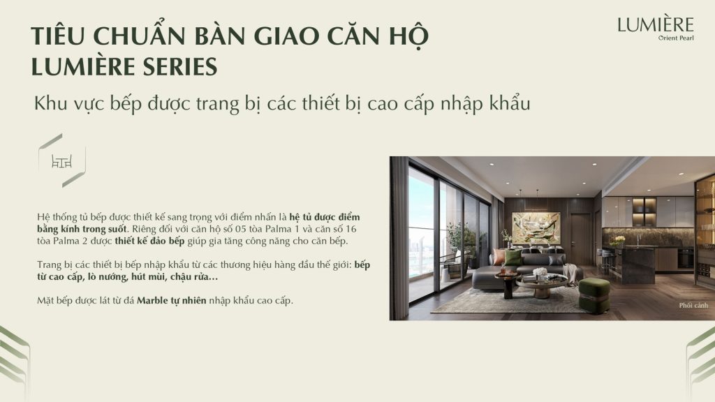 Tiêu chuẩn bàn giao Lumiere Orient Pearl 3